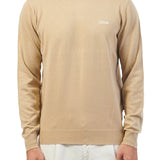 Maglione in misto lana con logo sul petto beige