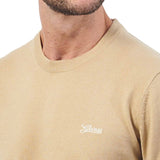 Maglione in misto lana con logo sul petto beige