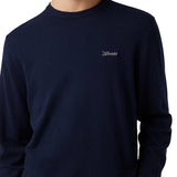 Maglione in misto lana con logo sul petto blu