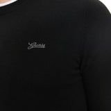 Maglione girocollo con logo petto laterale nero