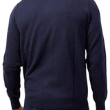 Maglione a girocollo con logo frontale blu