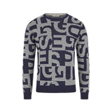 Maglione con logo all-over blu