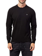Maglione girocollo a coste nero