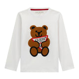 T-shirt manica lunga patch Teddy bianco