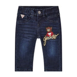 Jeans blu scuro con Orsacchiotto ricamato