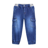 Jeans cargo in denim blu