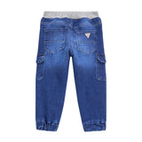 Jeans cargo in denim blu