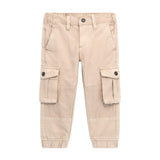 Pantalone cargo con elastici beige