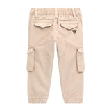 Pantalone cargo con elastici beige