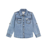 Camicia jeans 2 tasche denim medio