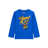 T-shirt manica lunga stampa jersey bluette