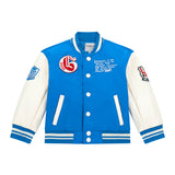 Giacca bomber college patch ricamo tigre posteriore bluette