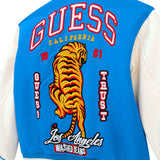 Giacca bomber college patch ricamo tigre posteriore bluette