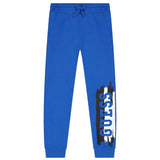 Pantalone jogger active stampa laterale bluette