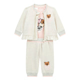 Completo felpa, body e pantalone grigio chiaro