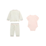 Completo felpa, body e pantalone grigio chiaro