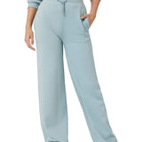 Pantalone con logo peony celeste