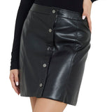 Minigonna Carola faux leather nero