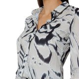 Camicia manica lunga Clouis leopard bianco/nero