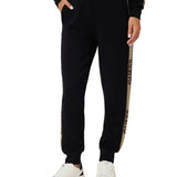 Pantalone da jogging con strass logo nero/oro