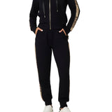 Pantalone da jogging con strass logo nero/oro