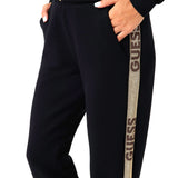 Pantalone da jogging con strass logo nero/oro