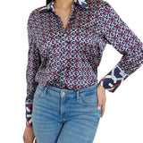 Camicia manica lunga  Alexandra logo print viola multi