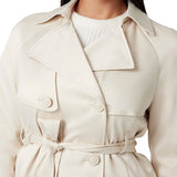 Trench crop Andrea belted beige