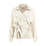 Trench crop Andrea belted beige