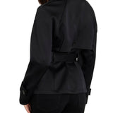 Trench crop Andrea belted nero