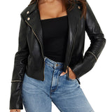 Chiodo biker modello cropped Alice nero