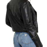 Chiodo biker modello cropped Alice nero