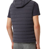 Gilet con zip e cappuccio blu