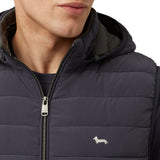 Gilet con zip e cappuccio blu