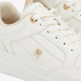 Sneakers Lux Hardware court con logo bianco antico