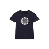 T-shirt kids stampa logo frontale blu