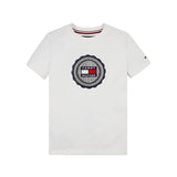 T-shirt kids stampa logo frontale bianco