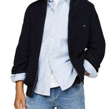 Cardigan teen a coste con zip integrale blu