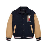 Giubbino bomber Teen flag corduroy blu