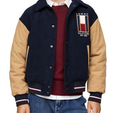 Giubbino bomber Teen flag corduroy blu