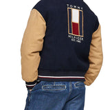 Giubbino bomber Teen flag corduroy blu