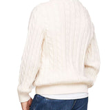 Girocollo teen essential a maglia intrecciata panna