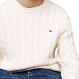 Girocollo teen essential a maglia intrecciata panna