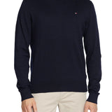 Maglione girocollo in cotone e cashmere blu