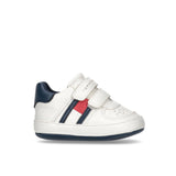 Sneakers neonato con chiusura a velcro bianco/blu