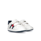 Sneakers neonato con chiusura a velcro bianco/blu