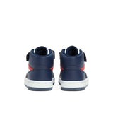 Sneaker junior alta con velcro e lacci blu/bianco