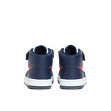 Sneaker kids alta con velcro e lacci blu/bianco