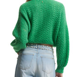 Maglia girocollo crop Davia verde