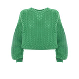 Maglia girocollo crop Davia verde